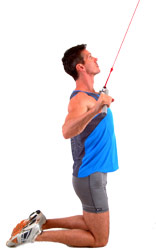 smoothly lower the bar down to your upper chest - avoid leaning forward
